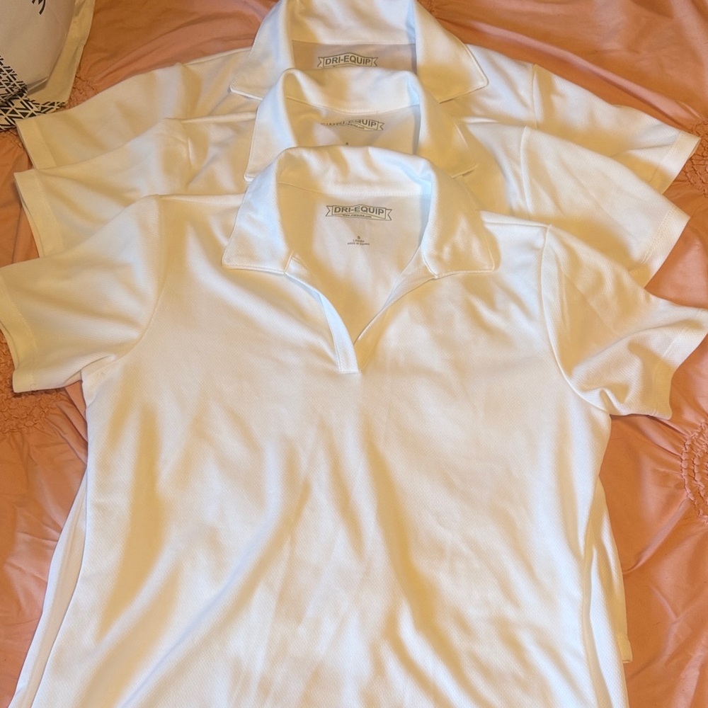 White Polo Dry Fit Shirts Set of 3